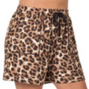 NIB PLUS BRUSHED LEOPARD DRAWSTRING WAIST SHORTS